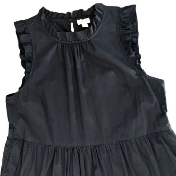 J.Crew Factory Black Tiered Ruffle Midi Dress – Women’s 10 - Picture 3 of 11